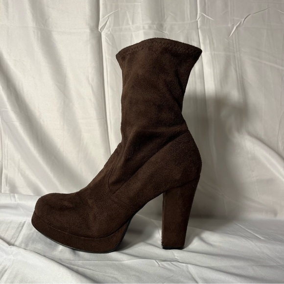 Vintage Y2K Bongo Chocolate Platform sock Boots Sz 7.5 - Picture 1 of 12
